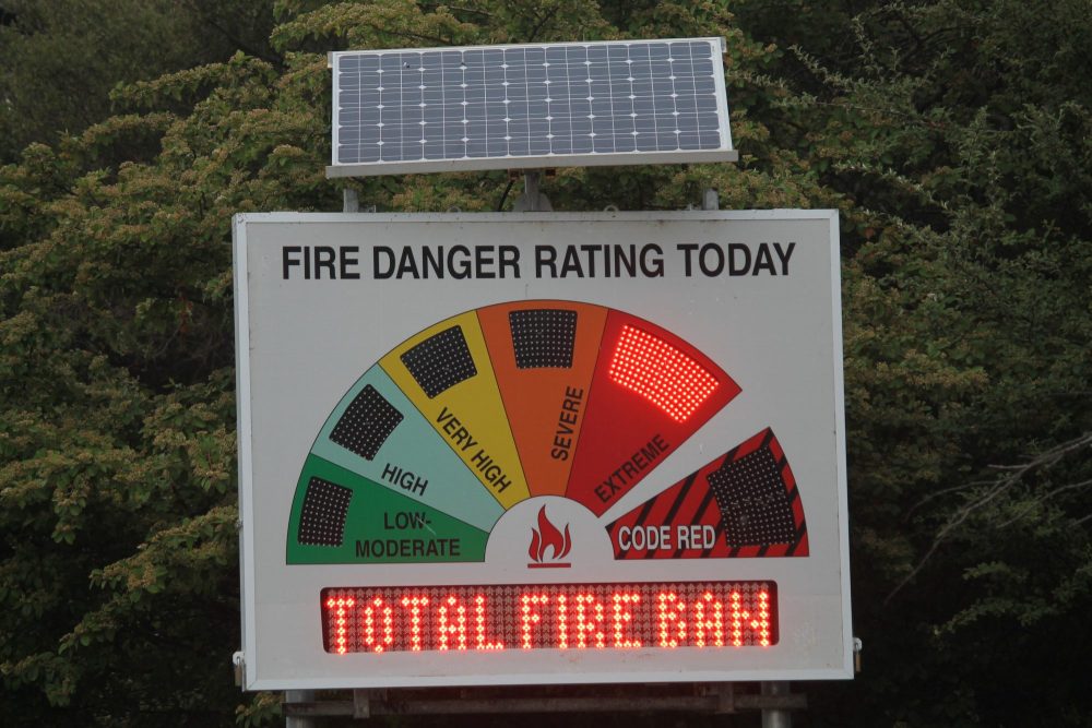 Infotafel für Waldbrandgefahr