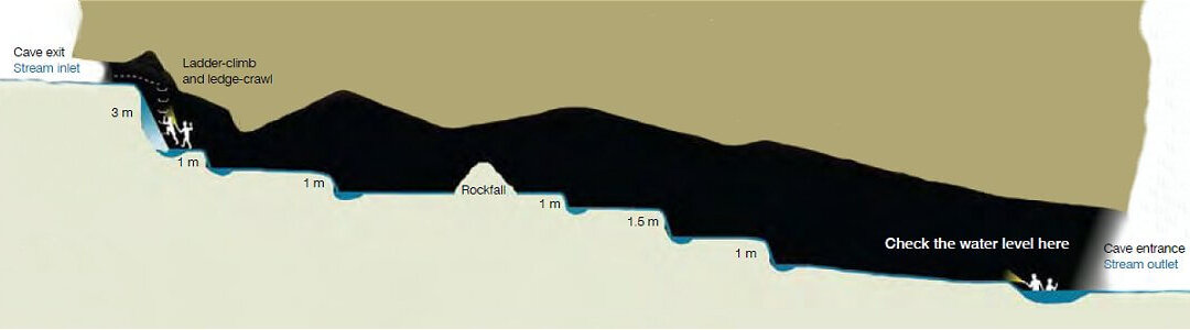 Der Weg durch die Höhle im Cave Stream Scenic Reserve