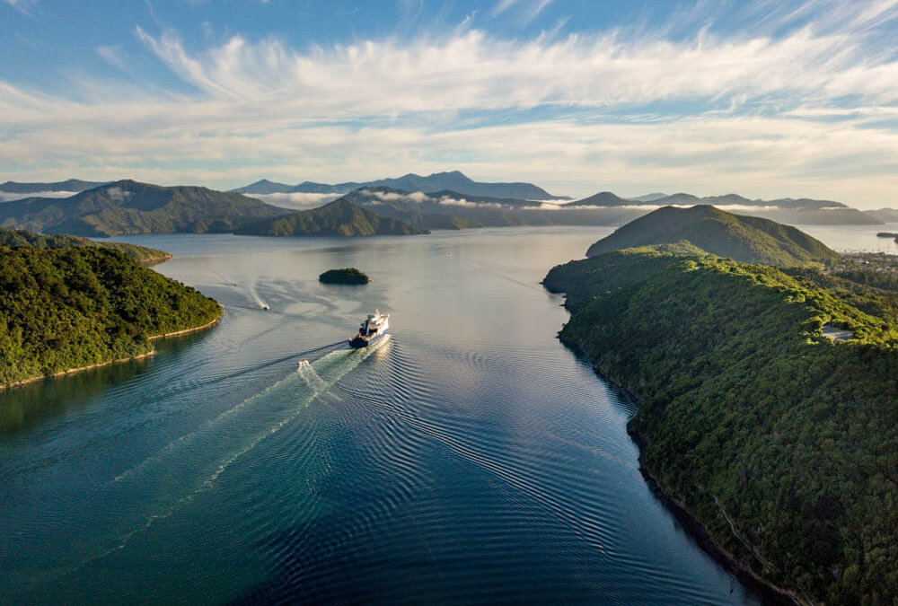 Luftaufnahme Marlborough Sounds