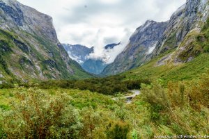 Die Milford Road Richtung Milford Sound führt durch Täler