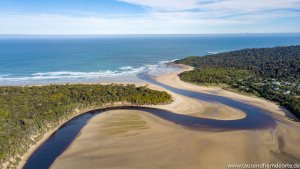 Südinsel Neuseeland - In Papatowai schlängelt sich der Tahakopa River ins Meer