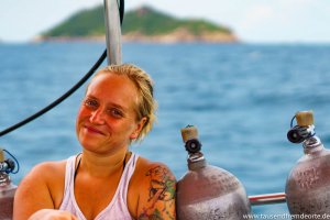 Kein Kopf voller Gedanken beim tauchen auf Koh Tao in Thailand.