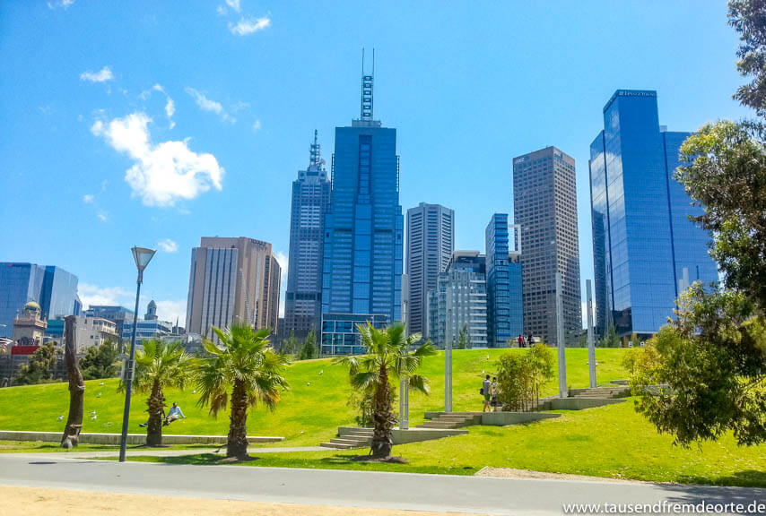 Grünanlagen am Yarra RIver in Melbourne