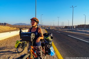 kurze Erholungspause während der Radreise auf der Sinai Halbinsel