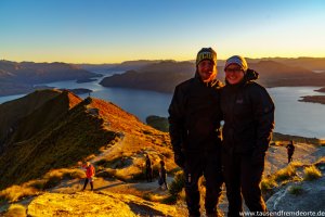 Foto von uns beiden auf dem Roys Peak