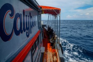 Blick auf das Tauchboot Calypso