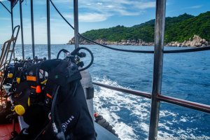 Blick vom Tauchboot auf das Meer