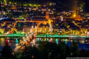 Blick auf die alte Brücke in Heidelberg