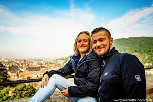 Portrait von uns beiden am Heidelberger Schloss
